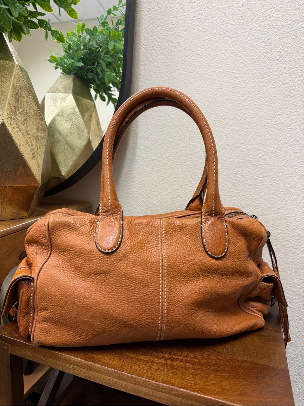 MARC BY MARC JACOBS Aline Cognac Brown Leather Satchel - Picture 2 of 16